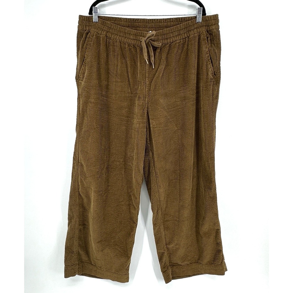 Old Navy Wide Leg HR Baggy Super Knock On Wood Corduroy Pull In Pants Size XL